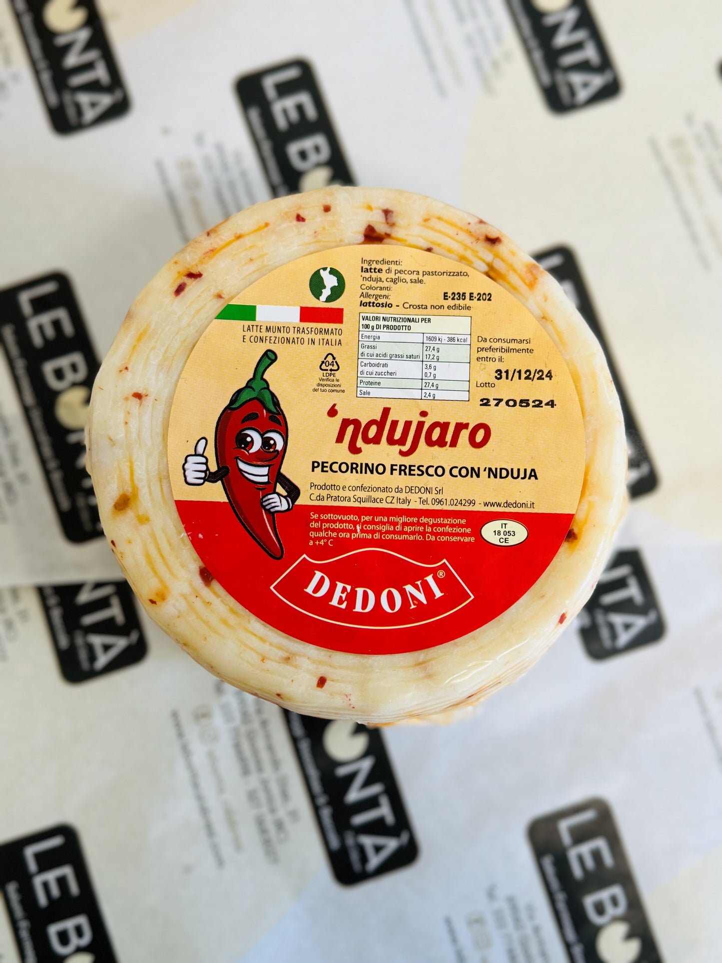 Formaggio pecorino con nduja