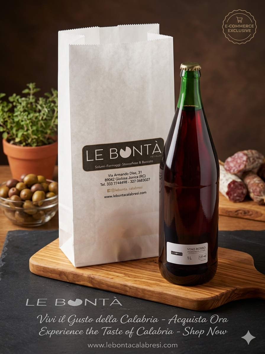🍷 Vino Rosso Artigianale "Le Bontà" – Il Gusto Autentico della Calabria
