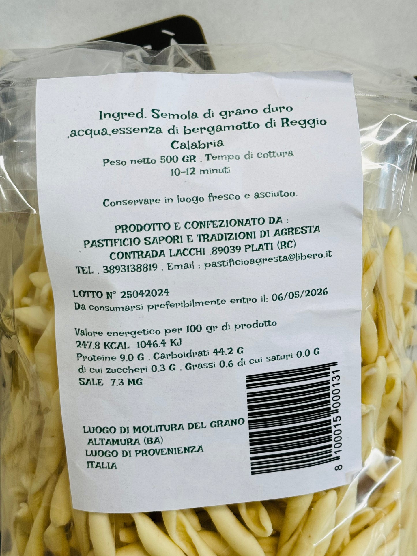 Strozzapreti Normali/Bergamotto